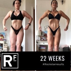 22 week body transformation london - Before and after - Female Comp prep