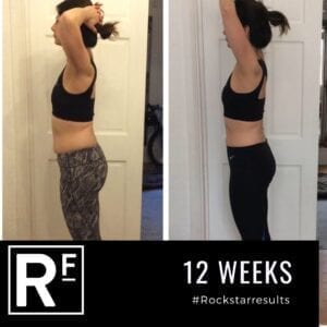 12 week body transformation london - Before and after- Andrea