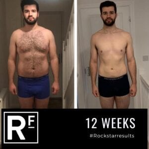 12 week body transformation london - Before and after-Alistair