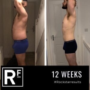 12 week body transformation london - Before and after- Alistair