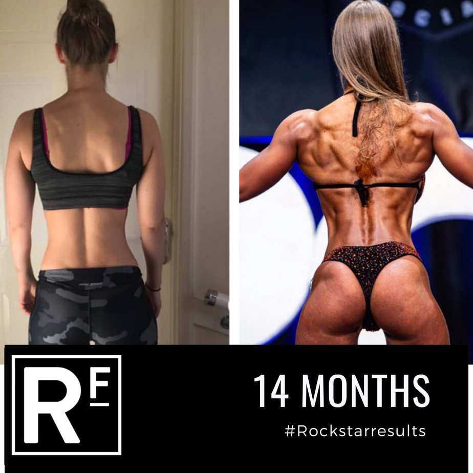 14 month body transformation london - Before and after - Female Comp prep
