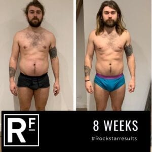 8 week body transformation london - Before and after - danny